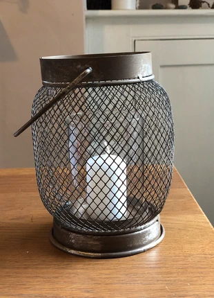 Grand Illusions Mesh lantern candle holder with glass, brand: grand illusions, condition: Very good, £15.00, £16.45 includes Buyer Protection