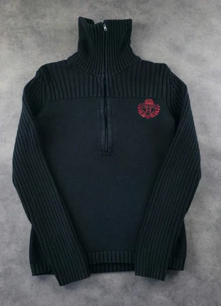 Pull Half Zip 1/4 Zip Col Camionneur Montant Tommy Hilfiger Noir Logo Brodé | Taille S, marca: Tommy Hilfiger, estado: Muy bueno, tamaño: S, 25,00 €, 26,95 € Protección al comprador Pro incluida