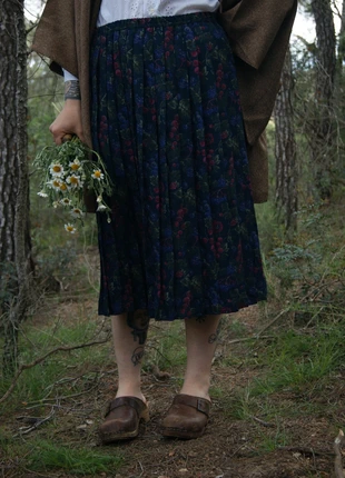 Jupe Vintage 70s Coton Plissée Imprimé Baies, marque: Vintage Dressing, état: Très bon état, taille: XL / 42 / 14, 10,00 €, 11,20 € Protection acheteurs incluse