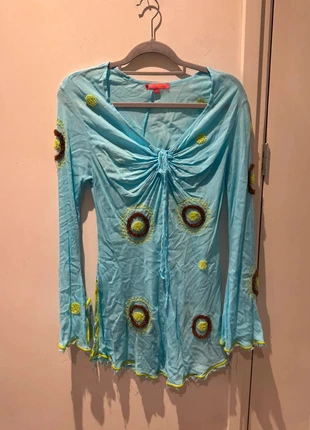 Poupette St Barth embroidery beach dress with flared sleeves and split size M, merk: Poupette St. Barth, staat: Heel goed, maat: M / 38 / 10, € 4,00, € 4,90 inclusief Kopersbescherming