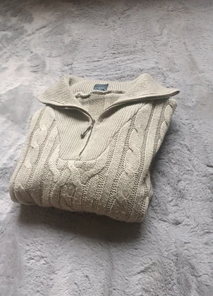 🧶 Pull torsadé gris clair col montant 1/4 zip  – taille 38/40, marke: Vintage Dressing, zustand: Sehr gut, größe: M, 20,00 €, 21,70 € inklusive Vinted-Käuferschutz