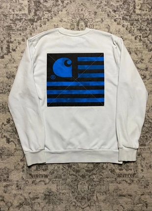 Pull / Sweat / Crewneck Carharrt Blanc / Bleu Taille XS, brand: Carhartt, condizioni: Ottime, taglia: XS, €29.95, €32.15 include la Protezione acquisti