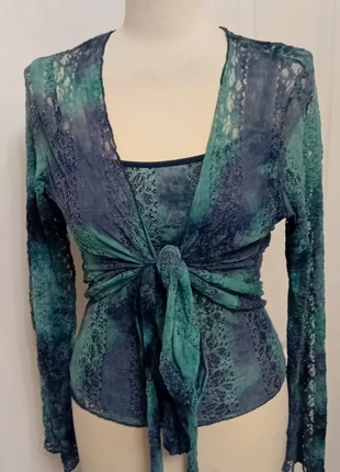 Vintage Lace Turquoise/Blue Cami & Bolero Set, brand: Per Una, condition: Very good, size: L / UK 16-18, £25.00, £26.95 includes Buyer Protection