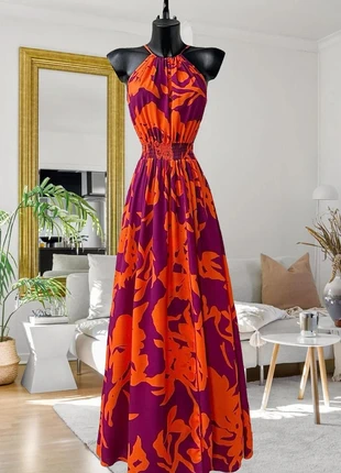 Robe longue été orange et violette, brand: Boutique Parisienne, condition: Very good, size: M / 38 / 10, €35.00, €37.45 includes Buyer Protection Pro