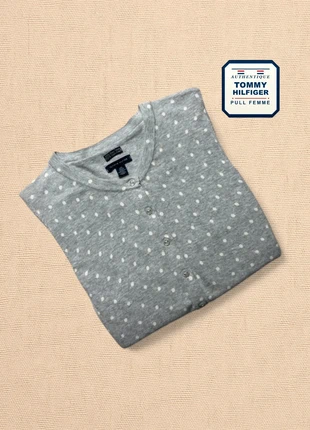 Pull Tommy Hilfiger® Authentique femme cardigan gris pois taille S Très bon état THF-1024, marca: Tommy Hilfiger, estado: Muito bom, tamanho: S / 36 / 8, €12.00, €13.30 inclui Proteção do Comprador Pro