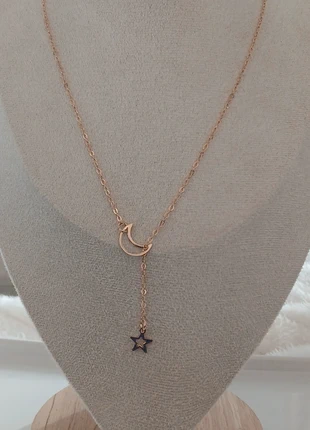 Collier lune et étoile doré en acier inoxydable réglable – bijou tendance et raffiné, brand: ZAG, condition: Very good, €5.90, €6.90 includes Buyer Protection Pro