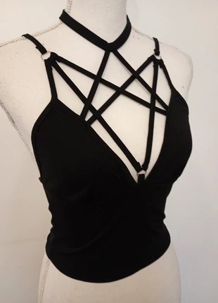 Top noir goth, marque: Killstar, état: Neuf sans étiquette, taille: S / 36 / 8, 15,00 €, 16,45 € Protection acheteurs (Pro) incluse