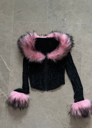 Y2k grunge corset coquette Delia’s dolls kill velvet top pink fluffy, marque: Dolls Kill, état: Neuf sans étiquette, taille: S / 36 / 8, 45,00 €, 47,95 € Protection acheteurs incluse