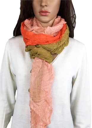 Foulard en tissus froissé kaki, rose et orange femme, marke: sans marque, zustand: Sehr gut, 6,00 €, 7,00 € inklusive Vinted-Käuferschutz