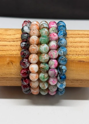 Bracelet en perles de verre et effet marbré, état: Très bon état, 2,50 €, 3,33 € Protection acheteurs incluse