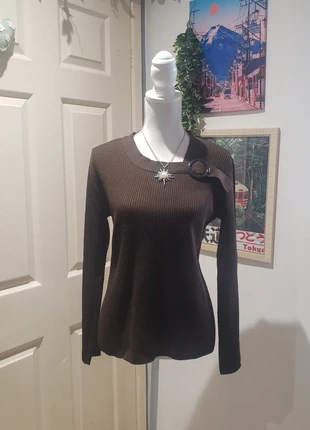 Pull femme vintage y2k année 90,2000 marron à anneau, marke: Vintage Dressing, zustand: Sehr gut, größe: M / 38 / 10, 12,00 €, 13,30 € inklusive Vinted-Käuferschutz