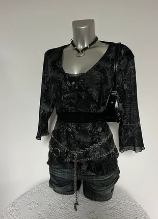 Top mesh manches 3/4 y2k vintage pailleté année 2000, brand: Vintage, condizioni: Ottime, taglia: XL / IT 46 / EU 42, €17.00, €18.55 include la Protezione acquisti Pro