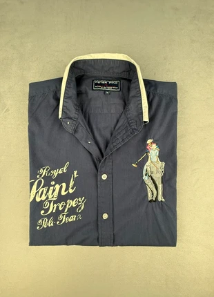 peter polo chemise bleu marine imprimé royal saint tropez manche longue coupe regular taille M “345”, brand: Peter Polo, condition: Good, size: M, €10.00, €11.20 includes Buyer Protection Pro