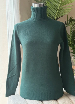 Pull col roulé cachemire laine vert sapin, état: Neuf sans étiquette, taille: L / 40 / 12, 35,00 €, 37,45 € Protection acheteurs (Pro) incluse