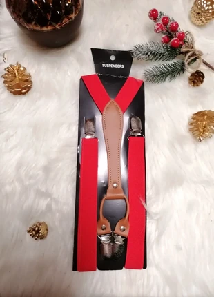Bretelles vintage rouges et camel pinces argentées tendance, marque: GMMboutique, état: Neuf sans étiquette, 6,00 €, 7,00 € Protection acheteurs (Pro) incluse