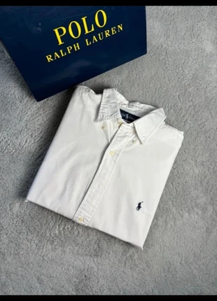 Chemise Ralph Lauren blanche logo brodé bleu taille L, brand: Ralph Lauren, condition: Very good, size: L, €45.00, €47.95 includes Buyer Protection
