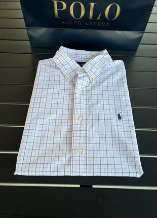 Chemise manche longue à carreaux Classic fit 100% coton Ralph Lauren blanc/rose/bleu taille M, brand: Ralph Lauren, condition: Good, size: M, €14.50, €15.93 includes Buyer Protection Pro