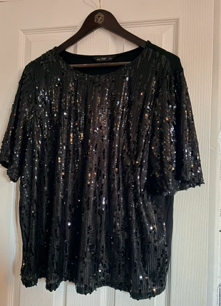 Black Sparkly Sequin Top, brand: F&F, condition: Very good, size: 4XL / 20, £3.50, £4.38 includes Buyer Protection