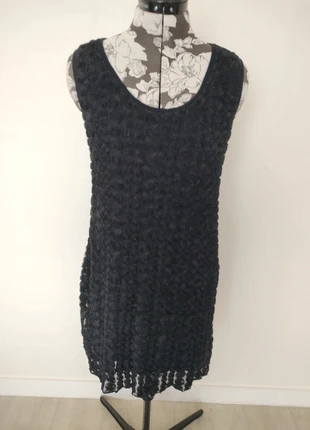 Robe noire festive tulle avec fleurs noires Tex Woman, marque: Tex Woman, état: Très bon état, taille: M / 38 / 10, 5,00 €, 5,95 € Protection acheteurs incluse