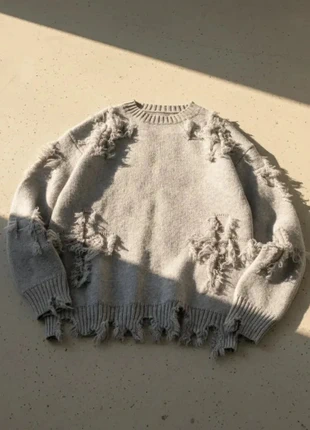 Pull gris effet usé – style minimal grunge, marque: VOID SOUL, état: Très bon état, taille: M, 52,90 €, 56,25 € Protection acheteurs incluse