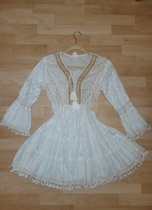 Boho Tunika/ Tunika Kleid beige/gold ONE size, marque: Sonstiges, état: Très bon état, taille: Taille unique, 9,00 €, 10,15 € Protection acheteurs incluse