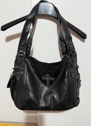 borsa di pelle vintage gotica / goth vintage leather bag, marque: Vintage Dressing, état: Très bon état, 35,00 €, 37,45 € Protection acheteurs incluse