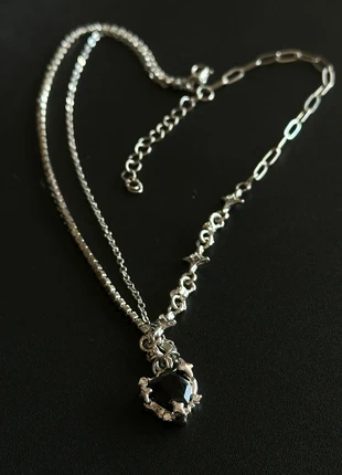 Silver Black Pendant Necklace, brand: Silver, condition: New without tags, £3.50, £4.38 includes Buyer Protection