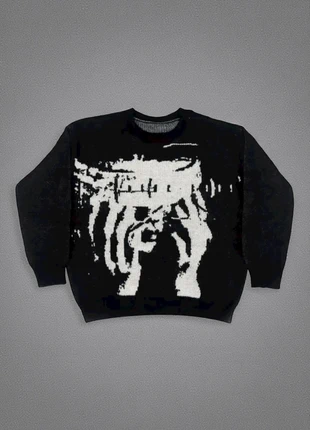 Y2K Pullover schwarz weiß Grafik Print Grunge Streetwear Unisex, marque: y2k, état: Très bon état, taille: M, 39,99 €, 42,69 € Protection acheteurs incluse