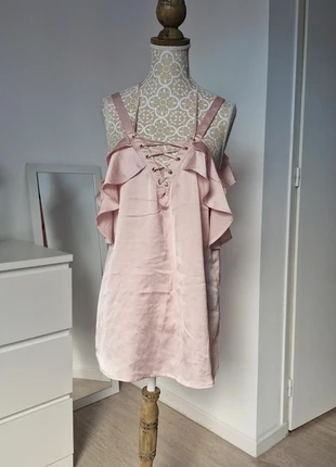 Tunique rose M.Souitos – Volants & laçage tendance – Taille 42, brand: M Souitos, condition: Very good, size: XL / 42 / 14, €9.99, €11.19 includes Buyer Protection