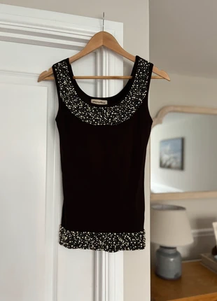 Brown silk beaded top, brand: COQUETTE, condition: Very good, size: S / 8, £3.00, £3.85 includes Buyer Protection