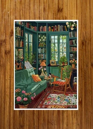 Impression sur toile “Coin lecture botanique” 30x40 cm, état: Neuf sans étiquette, 6,90 €, 7,95 € Protection acheteurs (Pro) incluse