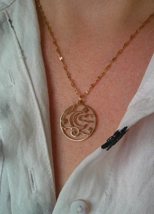 Médaille nuit étoilée 🌟 collier acier inoxydable réglable ajustable doré, marca: acier inoxydable, estado: Muito bom, €8.00, €9.10 inclui Proteção do Comprador Pro