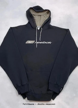 Pull Reebok y2k Bleu Marine brodé Sportswear Hoodie Sweatshirt - L /924B, brand: Reebok, condizioni: Ottime, taglia: L, €29.00, €31.15 include la Protezione acquisti Pro