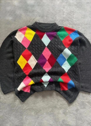 Vintage Colorful Argyle Sweater – Oversize Geometric Knit, marque: Vintage Dressing, état: Très bon état, taille: XL, 24,90 €, 26,85 € Protection acheteurs incluse