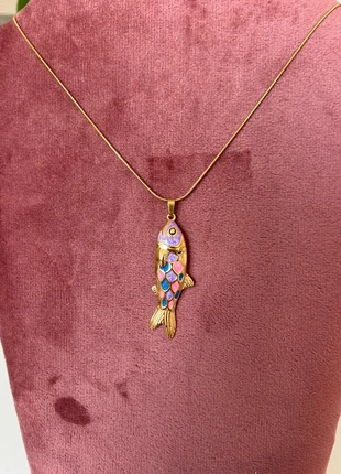 Paarse vis bedel gouden ketting, merk: funky fish, staat: Nieuw zonder prijskaartje, € 7,50, € 8,58 inclusief Kopersbescherming