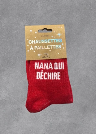 Chaussettes à paillettes neuve/femme-fille noel/couleurs-taille, staat: Heel goed, maat: Universeel, € 4,20, € 5,11 inclusief Kopersbescherming Pro