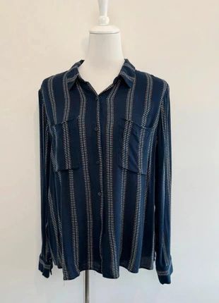 Chemise Samsoe Samsoe femme taille XL bleue lignée parfait état, merk: Samsøe Samsøe, staat: Heel goed, maat: XL / 42 / 14, € 40,00, € 42,70 inclusief Kopersbescherming