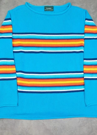 Pull col rond turquoise à rayures Marque Lauren Ralph Lauren Taille manquante femme, marca: Lauren Ralph Lauren, estado: Muy bueno, tamaño: Otros, 35,00 €, 37,45 € Protección al comprador Pro incluida