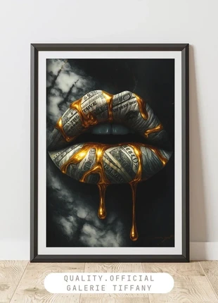 Affiche – Lèvres Or & Billets A3, merk: Fait Main, staat: Heel goed, € 10,00, € 11,20 inclusief Kopersbescherming Pro