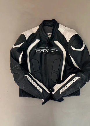 cow leather biker race jacket with padding, merk: PROBIKER, staat: Goed, maat: M, € 80,00, € 84,70 inclusief Kopersbescherming