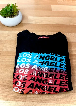 T-shirt Tissaia garçon 12 ans Noir Inscription 'Los Angeles' Dégradé Bleu/Rouge, brand: Tissaia, condition: Very good, size: 12 years / 152 cm, €3.00, €3.85 includes Buyer Protection