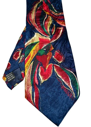 Cravatta vintage pura seta tie silk Krawatte larga 9,5 cm fantasia floreale blu rosso verde giallo, brand: Vintage Dressing, condizioni: Ottime, €8.00, €9.10 include la Protezione acquisti Pro