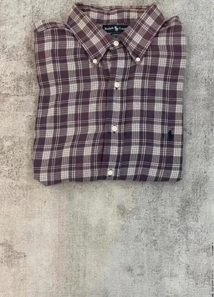 Chemise à carreaux Ralph Lauren Yarmouth violet logo brodé taille XL, merk: Ralph Lauren, staat: Heel goed, maat: XL, € 9,00, € 10,15 inclusief Kopersbescherming