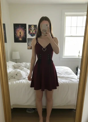 Robe Courte Bordeaux Sexy – Évasée / Corsetée / Soirée / Goth Chic, merk: Solène Rosefield, staat: Heel goed, maat: M / 38 / 10, € 49,99, € 53,19 inclusief Kopersbescherming Pro