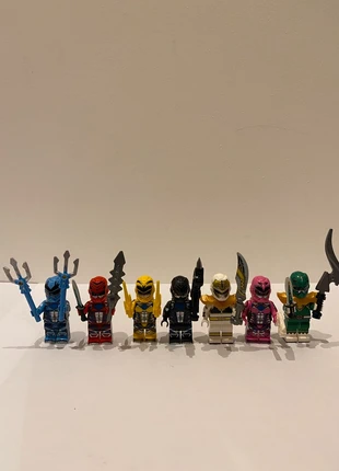 Figurine type lego les 7 Power Rangers.Power Rangers, marca: Power Rangers, estado: Muito bom, tamanho: Tamanho único, €35.00, €37.45 inclui Proteção do Comprador