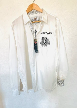 Ed Hardy bu Christian audigier chemise homme blanche tête de mort L neuf étiquette, brand: Ed Hardy, condition: New with tags, size: L, €65.00, €68.95 includes Buyer Protection