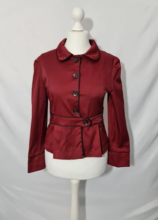 Veste bordeaux T.44 cintrée ceinturée col arrondi chic rétro, brand: Vintage, condition: Very good, size: XXL / 44 / 16, €15.00, €16.45 includes Buyer Protection Pro