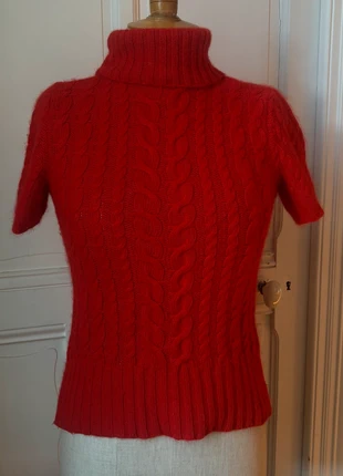 🌸 beau Pull torsadé rouge Alain Manoukian taille XS col roulé manche courte, marque: Manoukian, état: Très bon état, taille: XS / 34 / 6, 20,00 €, 21,70 € Protection acheteurs incluse