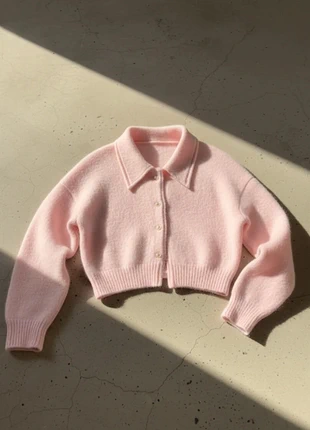 Cardigan épais rose – rétro, doux, confortable, merk: Atelier Rosemarie, staat: Heel goed, maat: M / 38 / 10, € 69,90, € 74,10 inclusief Kopersbescherming