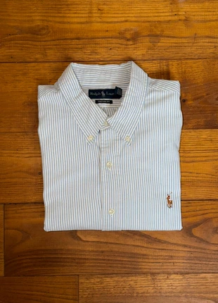 Ralph Lauren - Chemise Custom Fit rayures - Taille XXL - Bleu, marque: Ralph Lauren, état: Très bon état, taille: XXL, 49,00 €, 52,15 € Protection acheteurs incluse